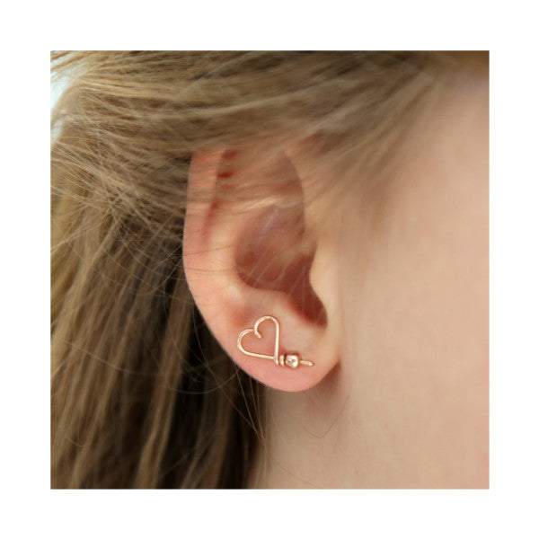 Stud earrings - My heart, 14 carat gold