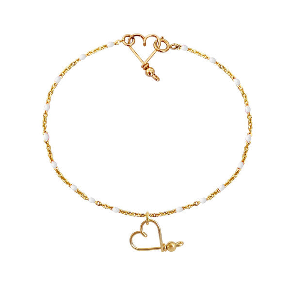 Rosaly Colors bracelet - 14 carat gold heart