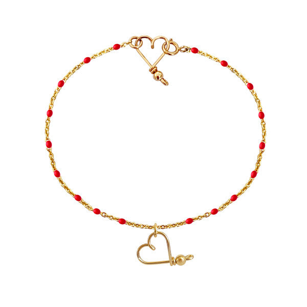 Rosaly Colors bracelet - 14 carat gold heart