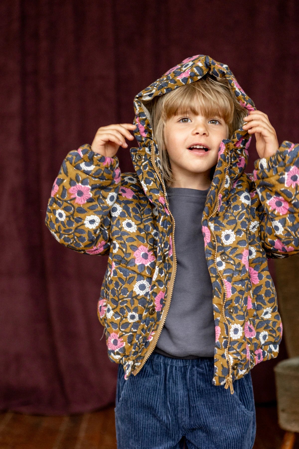 Feli Children's Puffy Jacket - Tapenade Heart