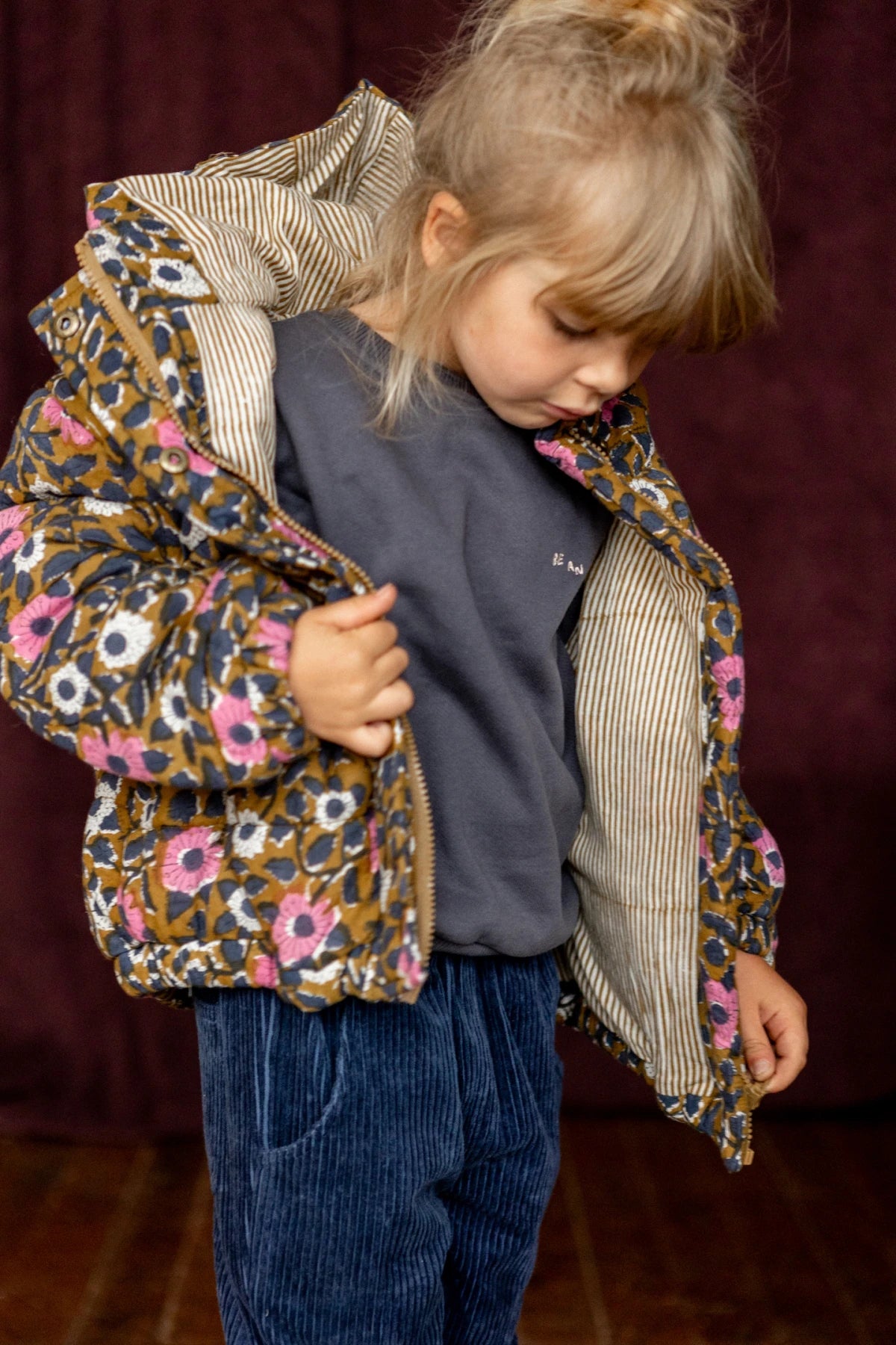 Feli Children's Puffy Jacket - Tapenade Heart