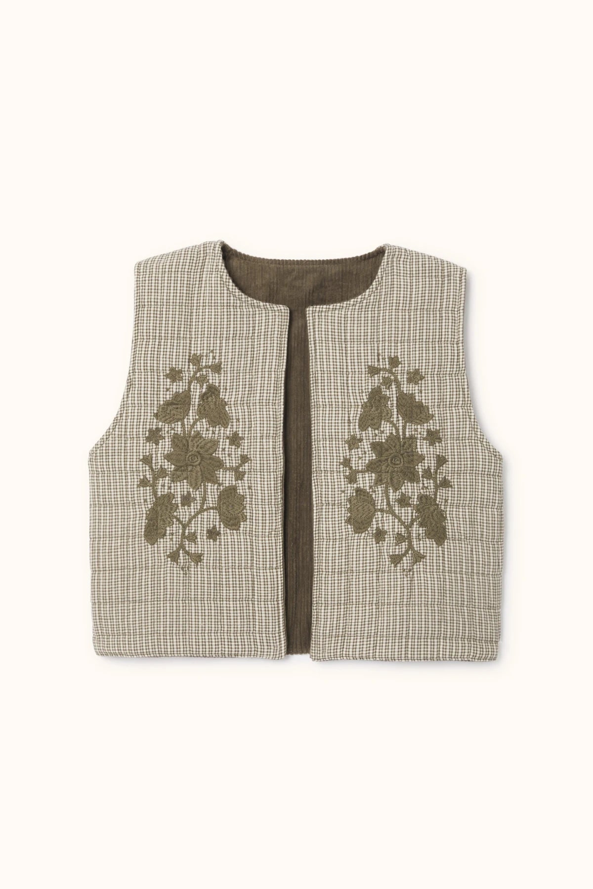 Children's reversible SAKARA vest - Khaki or Purple