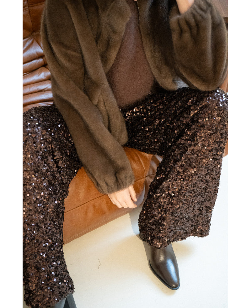 Pantalon John - Pailettes Bronze