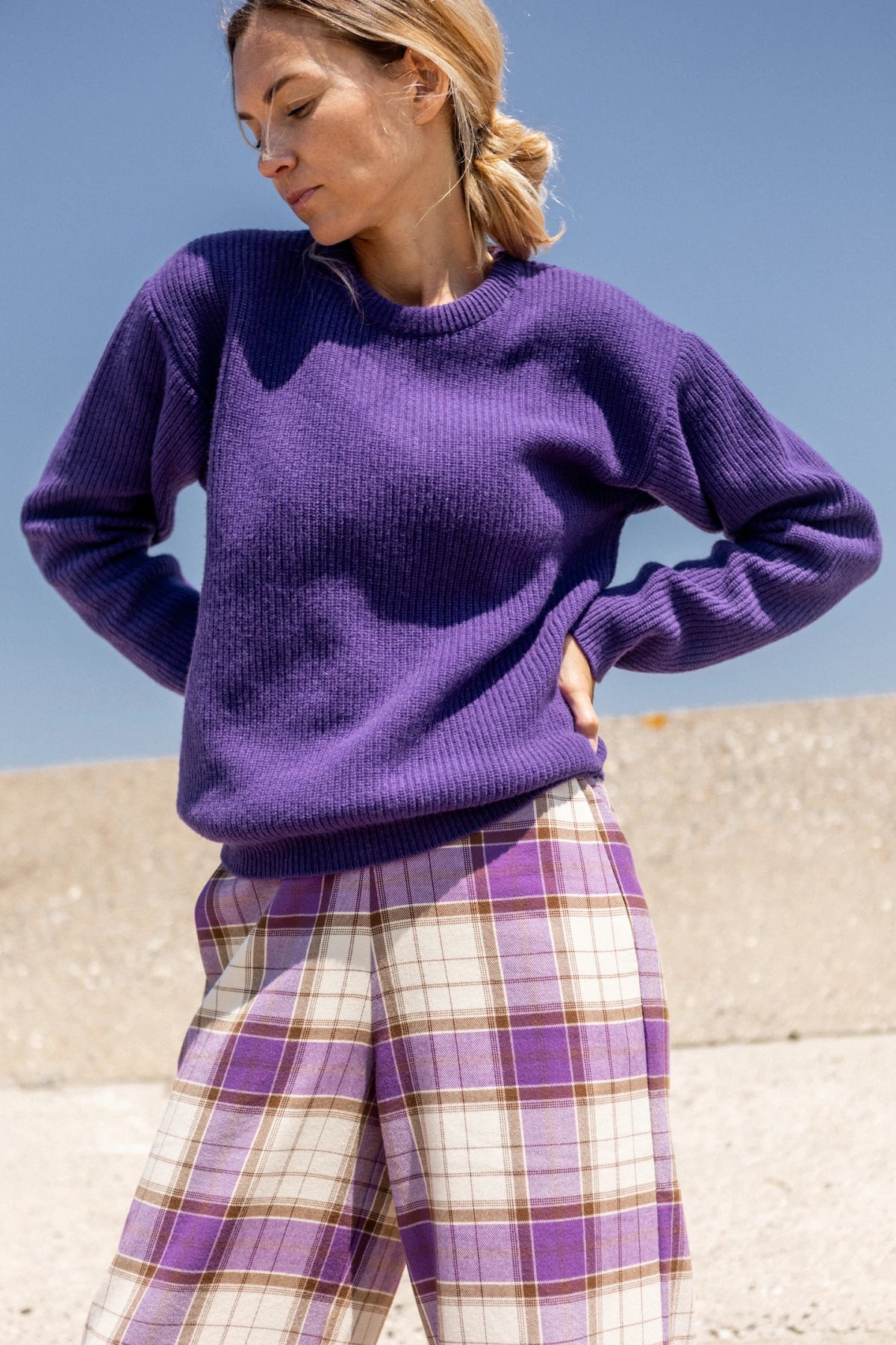 Pull Laine ROZA - Violet