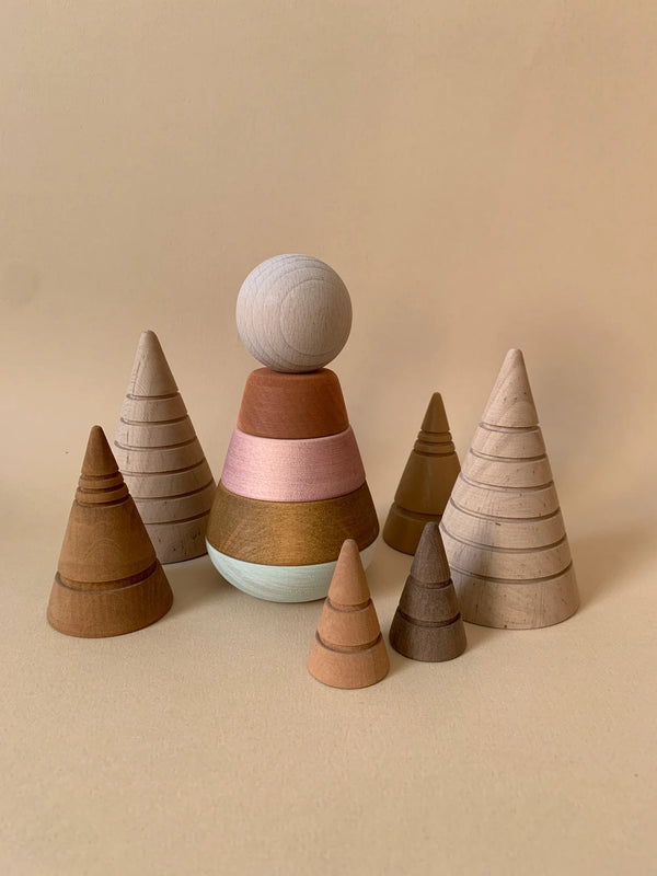 Stackable wooden tower - Pastel